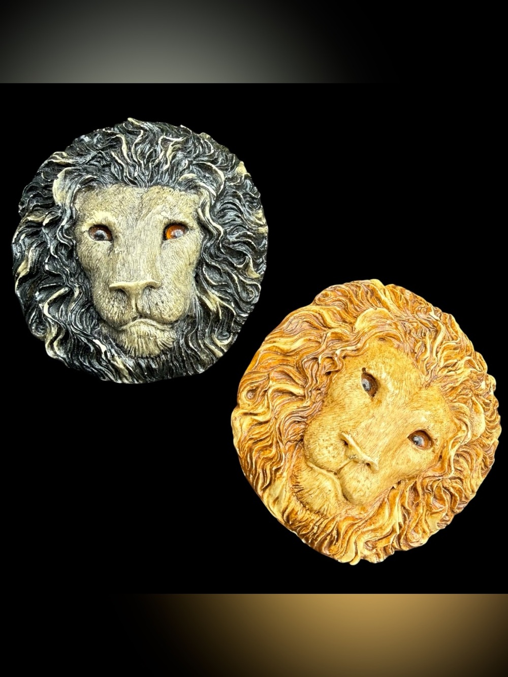 (2) VTG Beverly Hills Charmant Lion Head Belt Buckles 1980s MAXIMALIST STATEMENT